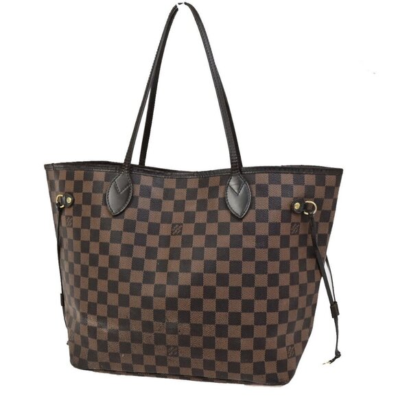 LOUIS VUITTON Neverfull MM Shoulder Tote Bag Damier Leather Brown - Picture 1 of 12